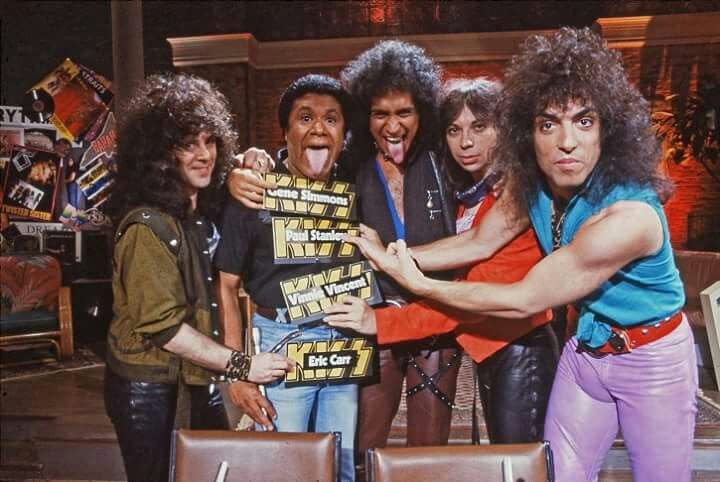 KISS with J.J. Jackson on MTV on Sept. 18, 1983. (Photo courtesy of Martha Quinn)