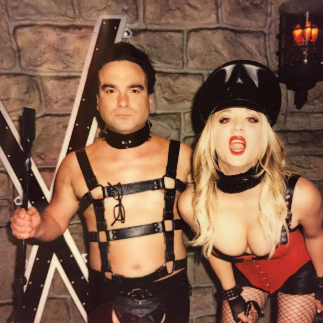 Kaley Cuoco Latex Bondage Sex - Kaley Cuoco and Johnny Galecki Get Crazy in Behind-the-Scenes Photo from  The Big Bang Theory