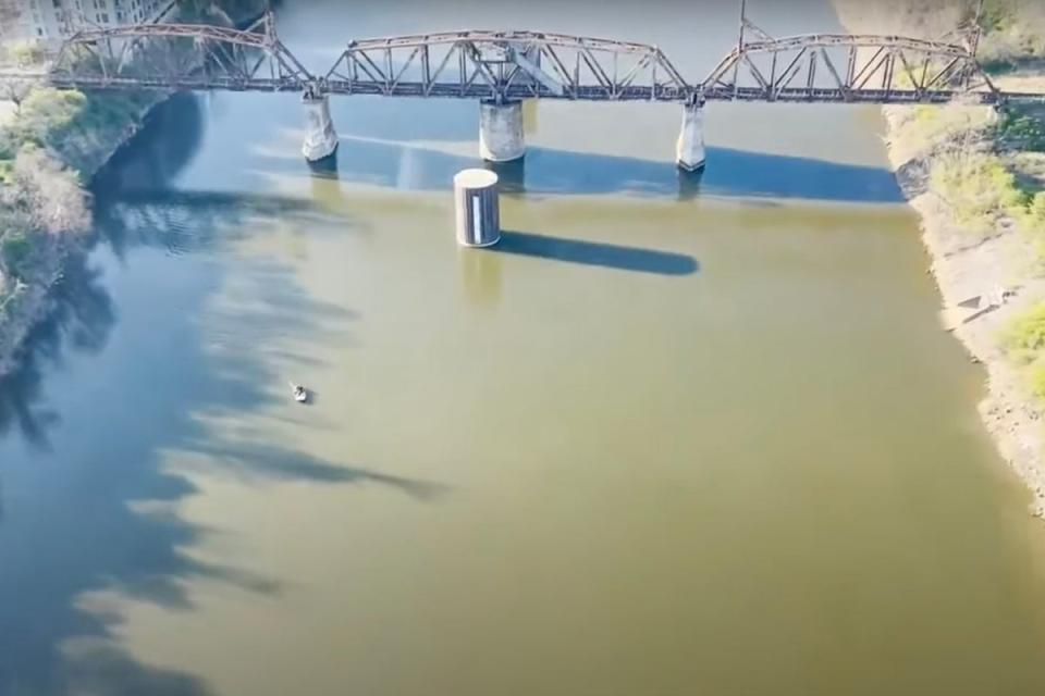 An aerial photo of the Cumberland River in Nashville. Riley Strain’s body was found in the river on March 22 approximately 8 miles from where he disappeared in downtown Nashville (Metro Nashville Police Department)