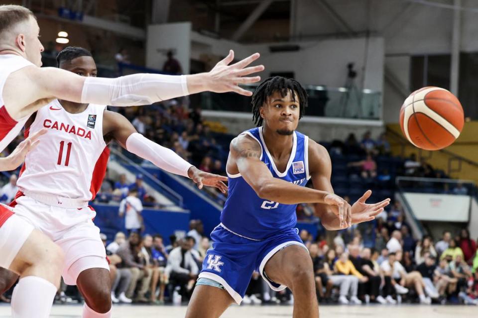 Kentucky freshman guard D.J. Wagner scored 16 points against Germany and nine versus Canada in Kentucky’s first two games in Toronto.