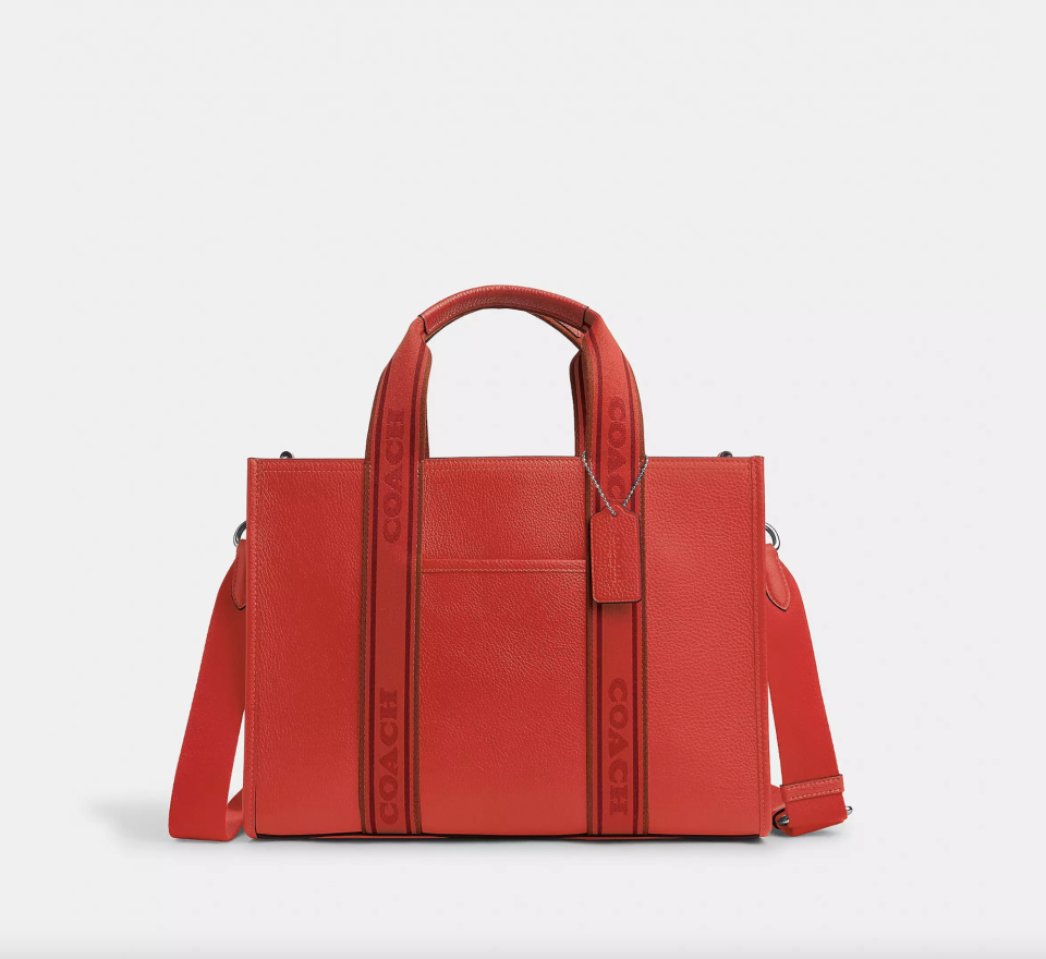 Smith Tote Bag in red leather (Photo via Coach Outlet)