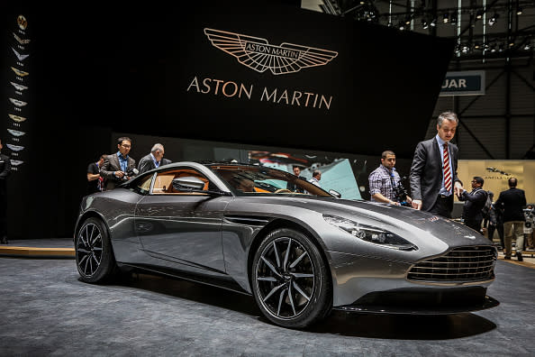 The Aston Martin DB11 on display in Geneva (Getty)