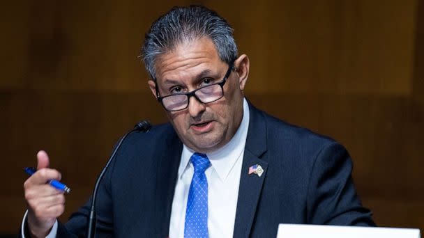 PHOTO: Michael Carvajal, director of the Federal Bureau of Prisons, testifies during a Senate Judiciary Committee hearing on Capitol Hill, June 2, 2020, in Washington, D.C. (Tom Williams/Pool via AP, FILE)