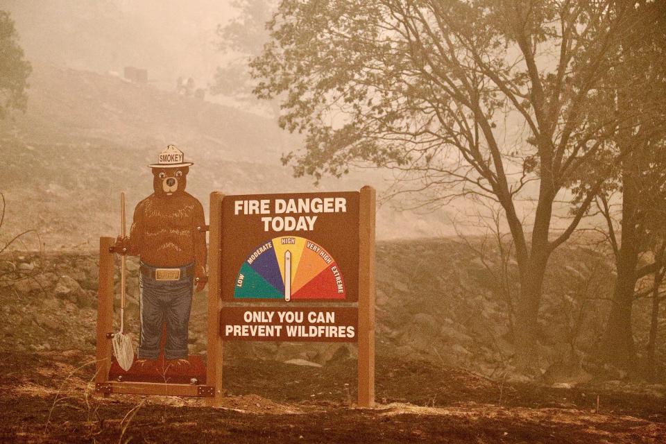 Smokey Bear survived the McKinney Fire where the sign stands outside the Oak Knoll Work Center.