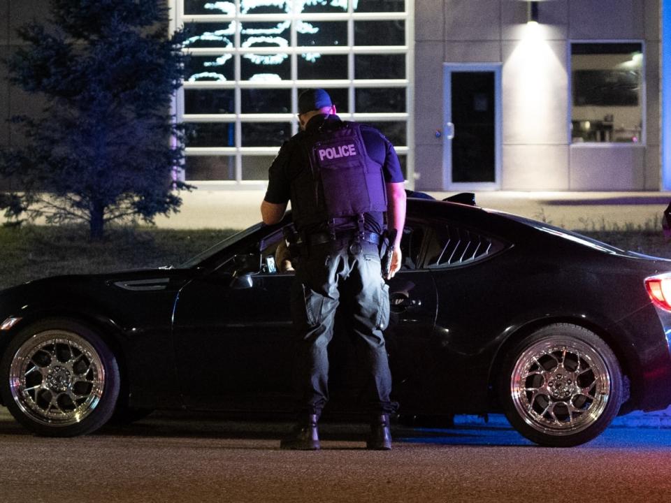 Gatineau police issued 36 charges against drivers during a planned crackdown on street racers Friday night. (Rebecca Kwan/Radio-Canada - image credit)