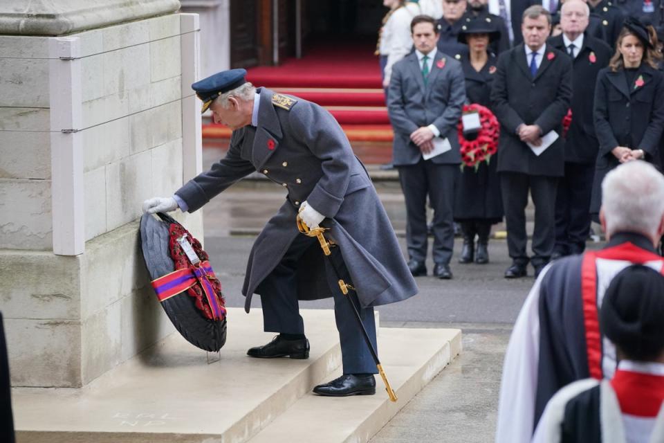 King Charles led the country at the Whitehall memorial (PA)