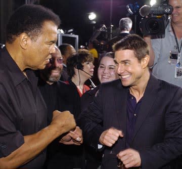 Muhammed Ali and Tom Cruise at the LA premiere of Dreamworks SKG's Collateral -2004 Photo: