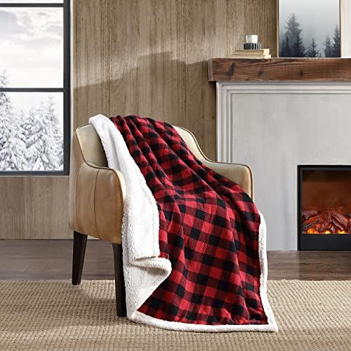 5) Reversible Sherpa Fleece Throw Blanket