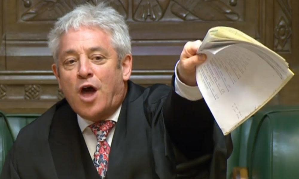 John Bercow during PMQs in the House of Commons