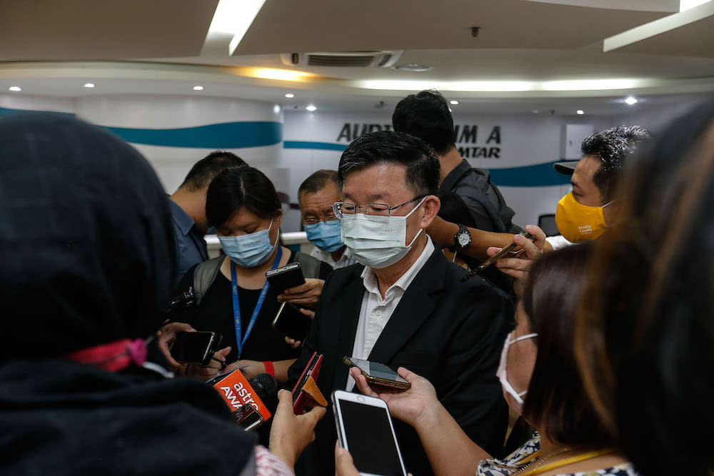 Penang Chief Minister Chow Kon Yeow speaks to the press in Komtar, George Town May 7, 2021. — Picture by Sayuti Zainudin