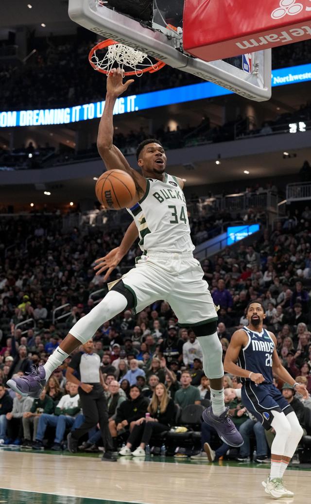 Milwaukee Bucks Player Giannis Antetokounmpo Makes Dunk Amway