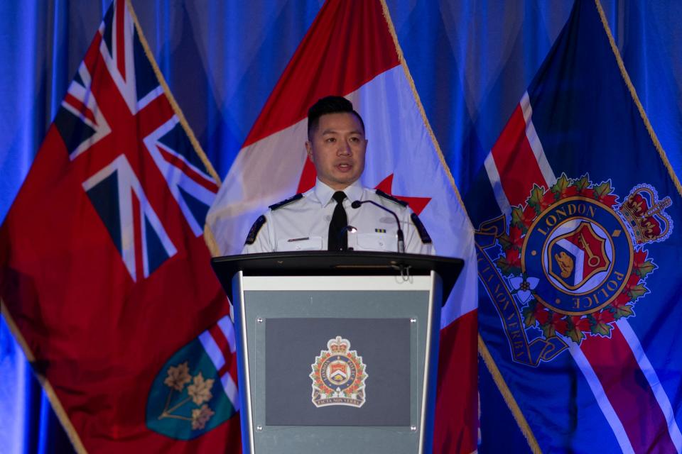 London Police Services chief Thai Truong holds a press conference about the sexual assault charges against five players from the 2018 Canadian world junior championship team.