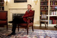 WASHINGTON, DC - MAY 9: Brock Holt #12 of the Boston Red Sox takes a tour during a visit to the White House in recognition of the 2018 World Series championship on May 9, 2019 in Washington, DC. (Photo by Billie Weiss/Boston Red Sox/Getty Images)