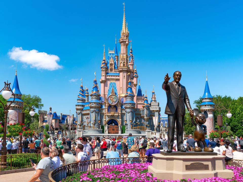 ORLANDO, FL - APRIL 03: General views of the Walt Disney 'Partners' statue at Magic Kingdom, celebrating its 50th anniversary on April 03, 2022 in Orlando, Florida.