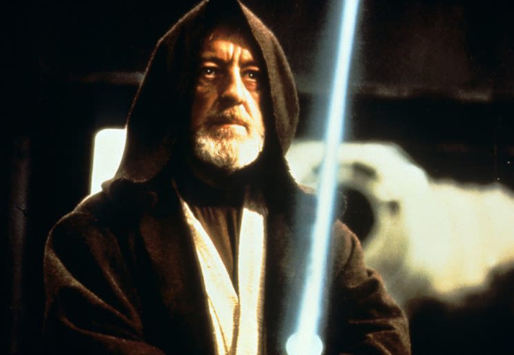 Alec Guinness as Obi-Wan Kenobi, who explains the Force in <em>A New Hope.</em> (Photo: Everett)