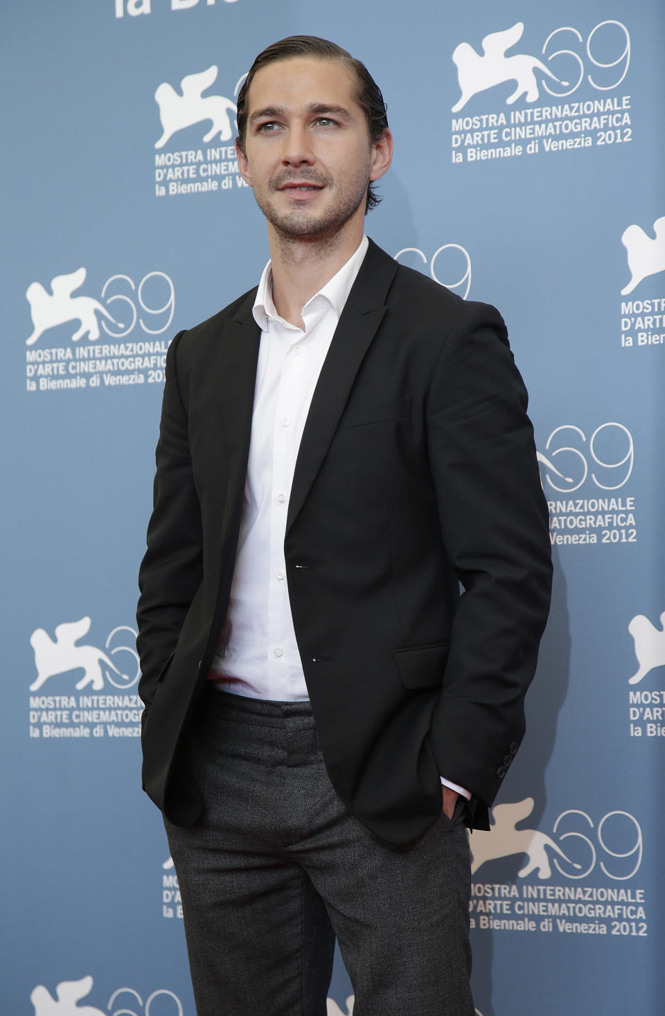 Actor LaBeouf poses during photocall of movie The company you keep at 69th Venice Film Festival in Venice