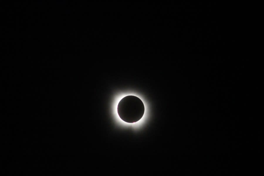View of the eclipse from Round Rock, Texas, on April 8. (Courtesy: Phoenix Walker)