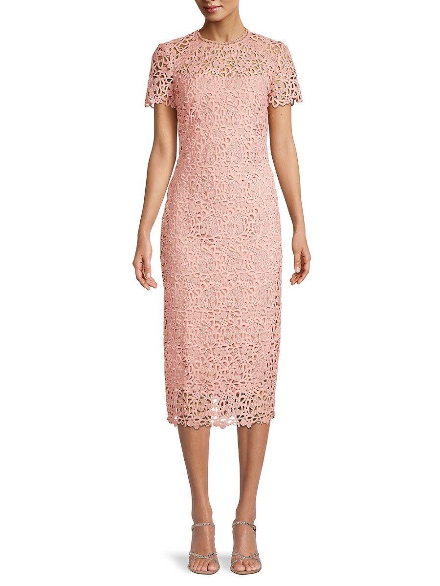 Women's Kiriya Lace Sheath Dress - Blush - Size 8 - Blush - Size 8