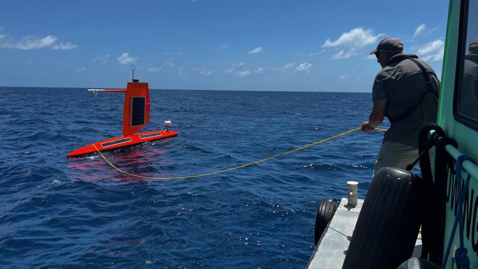 NOAA receives data about hurricane conditions at the ocean’s surface from a growing fleet of Saildrone Explorer drones being deployed each hurricane season.