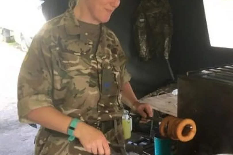 Emma in the Army reserves