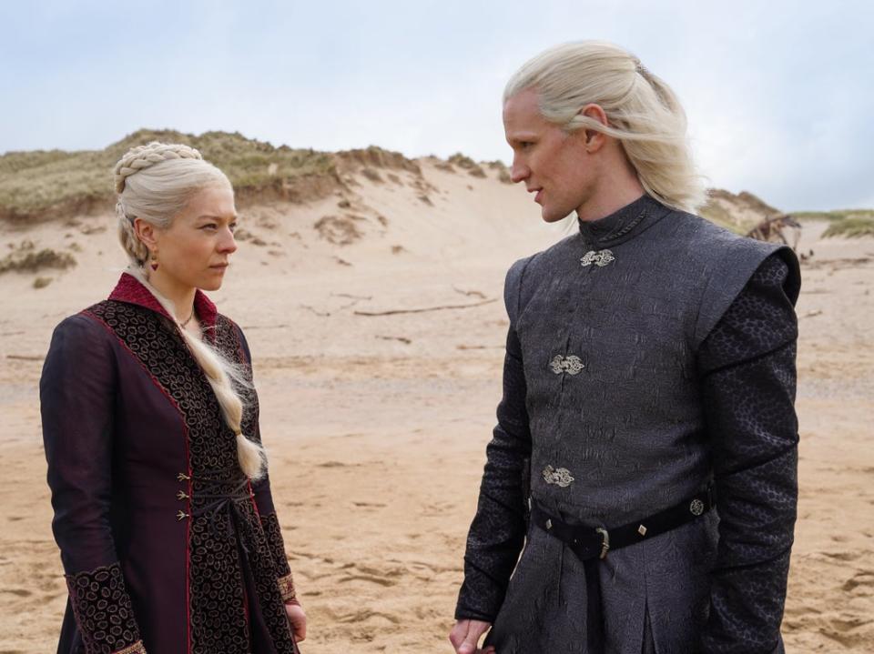 Blonde ambition: Emma D’Arcy as Rhaenyra Targaryen and Matt Smith as Daemon Targaryen (HBO)