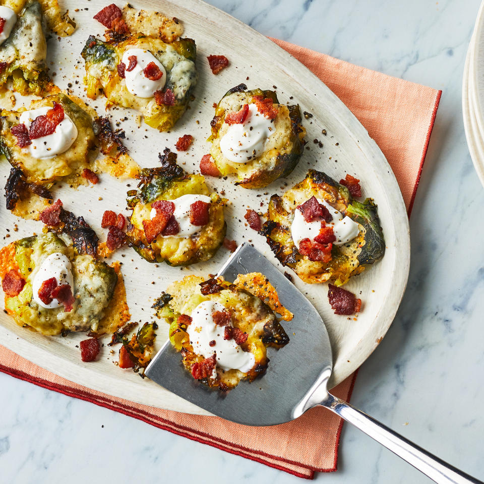 Loaded Smashed Brussels Sprouts