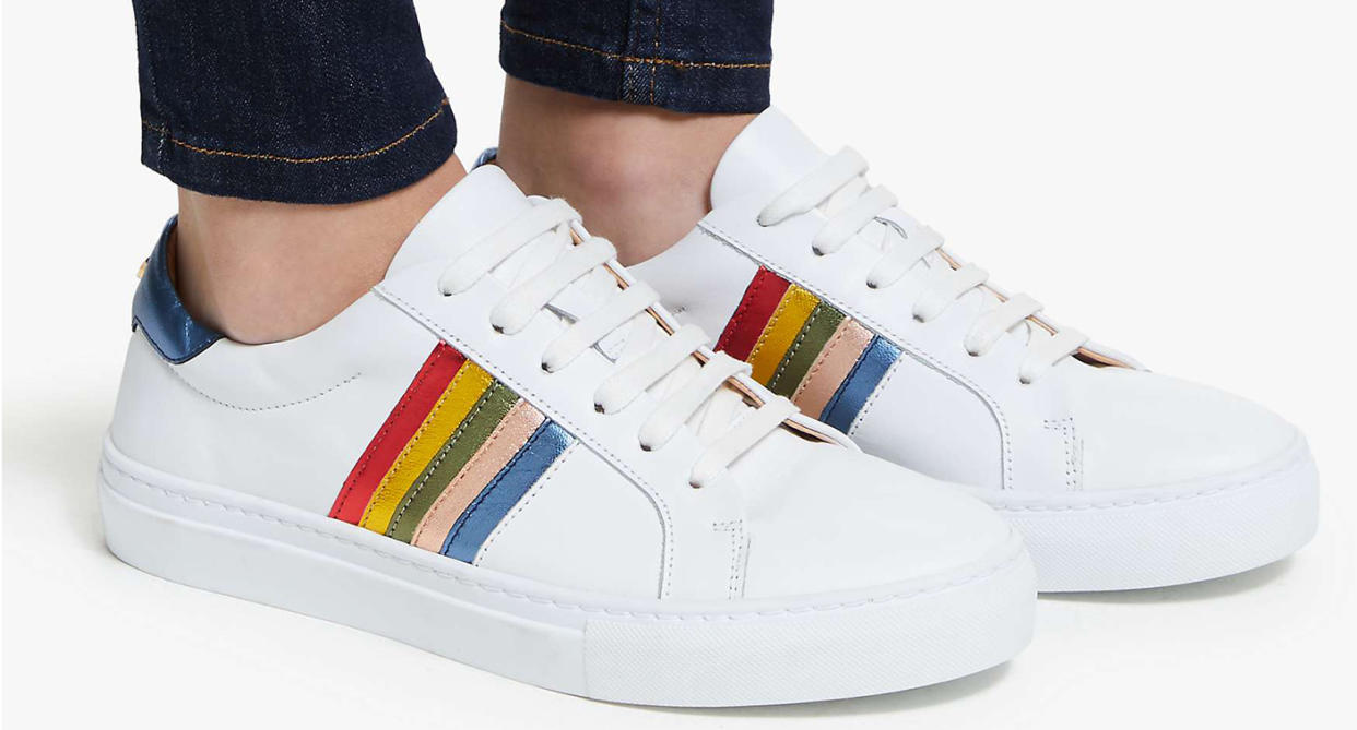 John Lewis has launched Rainbow NHS Leather Trainers to support NHS Charities Together amid the coronavirus pandemic. (John Lewis & Partners)