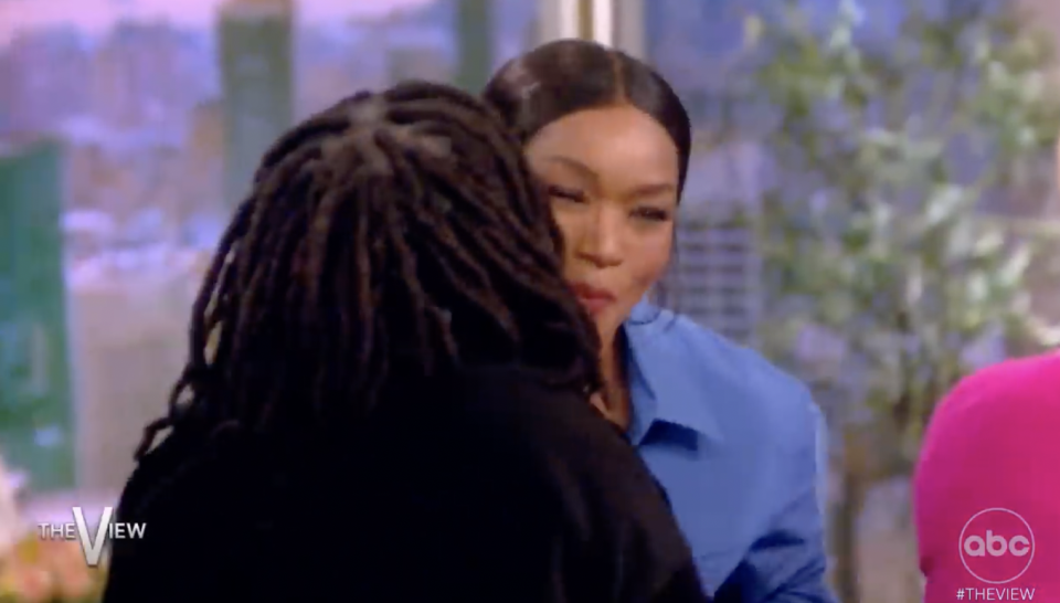 Whoopi and Angela embracing on "The View"