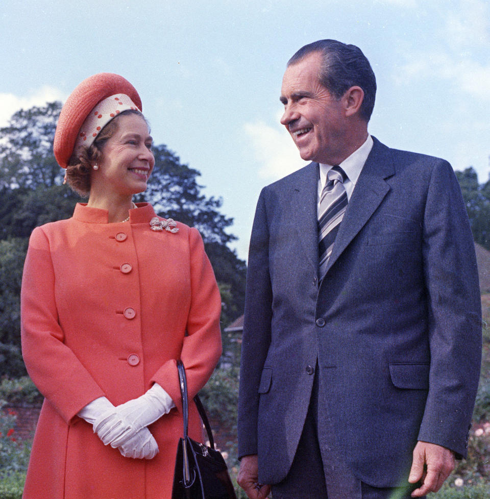 Queen Elizabeth II with President Richard Nixon.