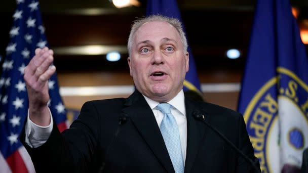 PHOTO: House Majority Leader Steve Scalise speaks at a news conference on Capitol Hill in Washington, D.C., Jan. 10, 2023. (Patrick Semansky/AP)