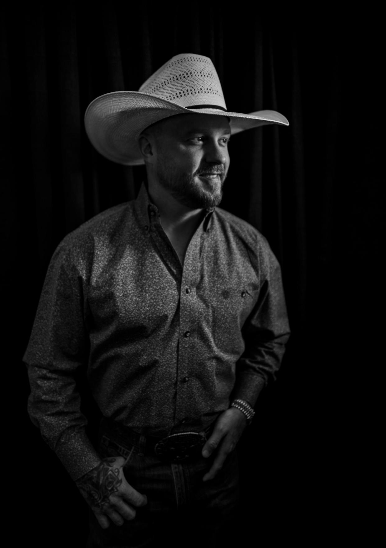 Cody Johnson stands before being interviewed at Nissian Stadium  in Nashville, Tenn., Friday, June 9, 2023.