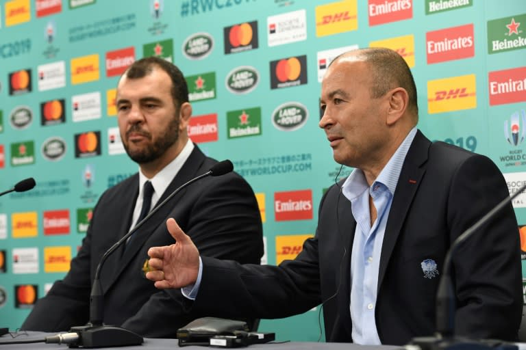 Wallabies coach Michael Cheika (left) insisted him and England boss Eddie Jones (right) were good friends despite England's perfect record against Australia since he took over