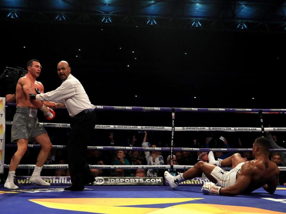 Joshua came back from being knocked down in the sixth (Getty)