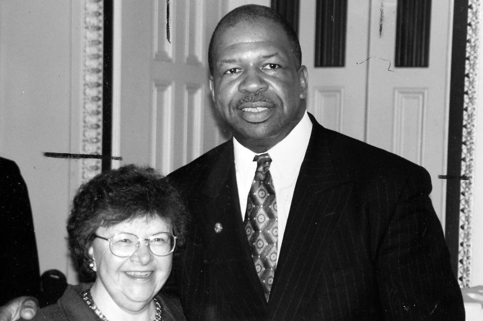 Members of the United States Senate, politician and Maryland congressional representative Elijah Cummings and Senator Barbara Mikulski, 1988. (Photo: Afro American Newspapers/Gado/Getty Images)