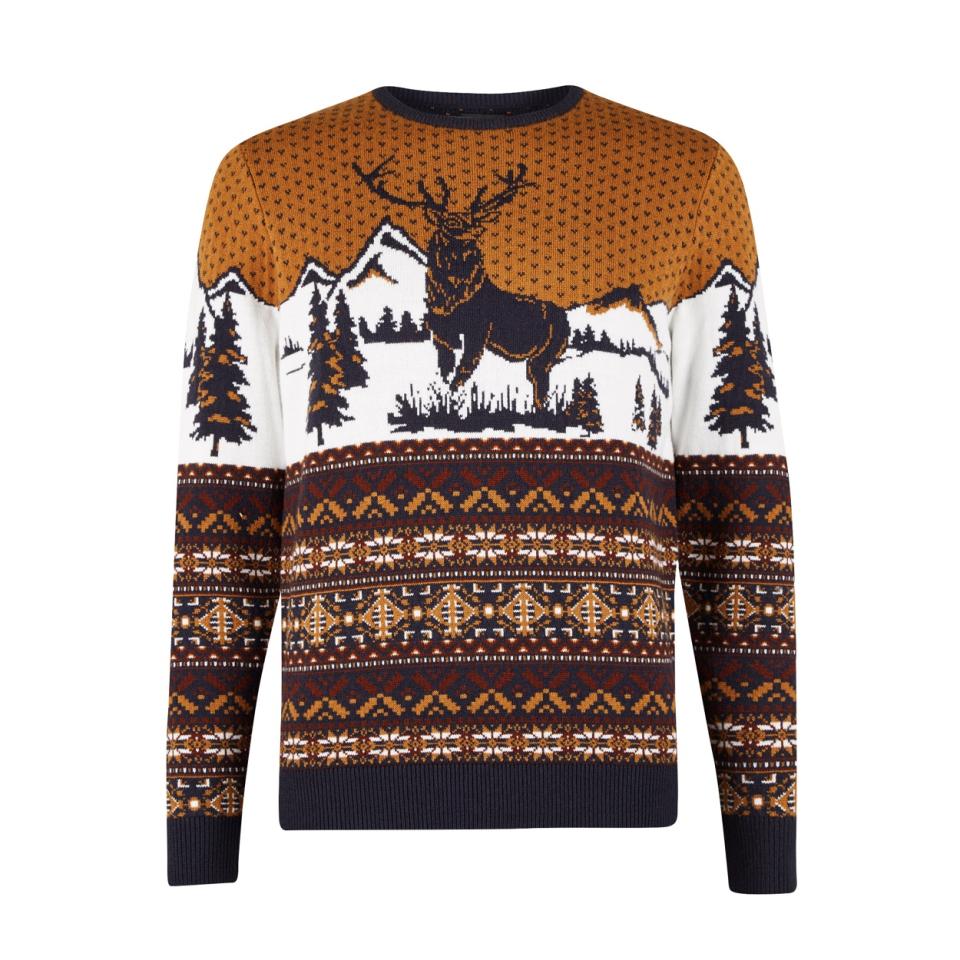 Men’s Burton Fairisle With Stag Christmas Jumper