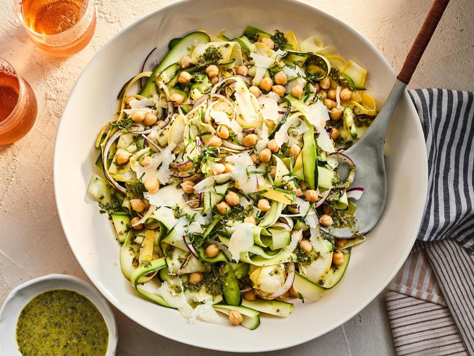 Pesto Chickpea Salad with Summer Squash