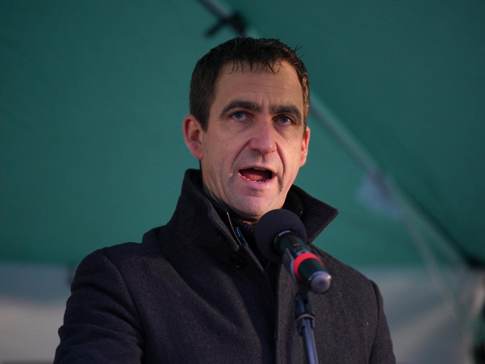 Brendan Cox speaking at a anti-hate vigil on Richmond Terrace, opposite Downing Street in London. The event called Building Bridges, Together for Humanity, speaks out against both antisemitism and anti-Muslim hate and call on us to protect community relations in the UK. Picture date: Sunday December 3, 2023. (Photo by Yui Mok/PA Images via Getty Images)