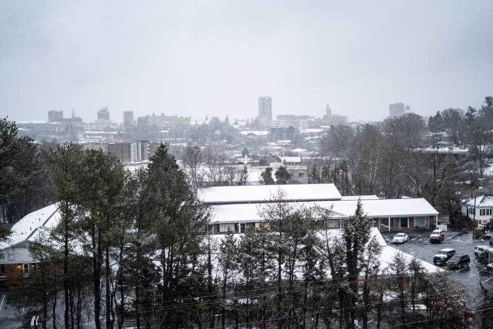 Snowfall in Asheville on Jaunary 3, 2022.