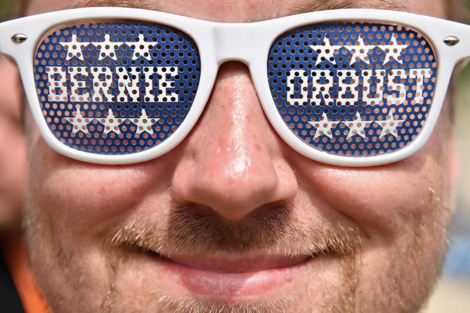 <p>Bernie Sanders supporters gather at City Hall on the second day of the Democratic National Convention on July 26, 2016 in Philadelphia, Pa. (Photo: Jeff J Mitchell/Getty Images)</p>