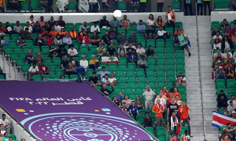 Empty seats at Senegal v the Netherlands on Monday