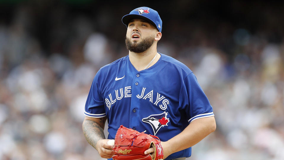 Blue Jays right-hander Alek Manoah was an All-Star in 2022 and finished third in AL Cy Young voting.  (Photo by Jim McIsaac/Getty Images)