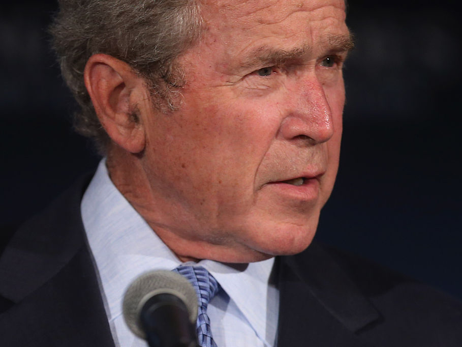 George W. Bush And Laura Bush Speak At Veteran's Employment Opportunities Summit In D.C.