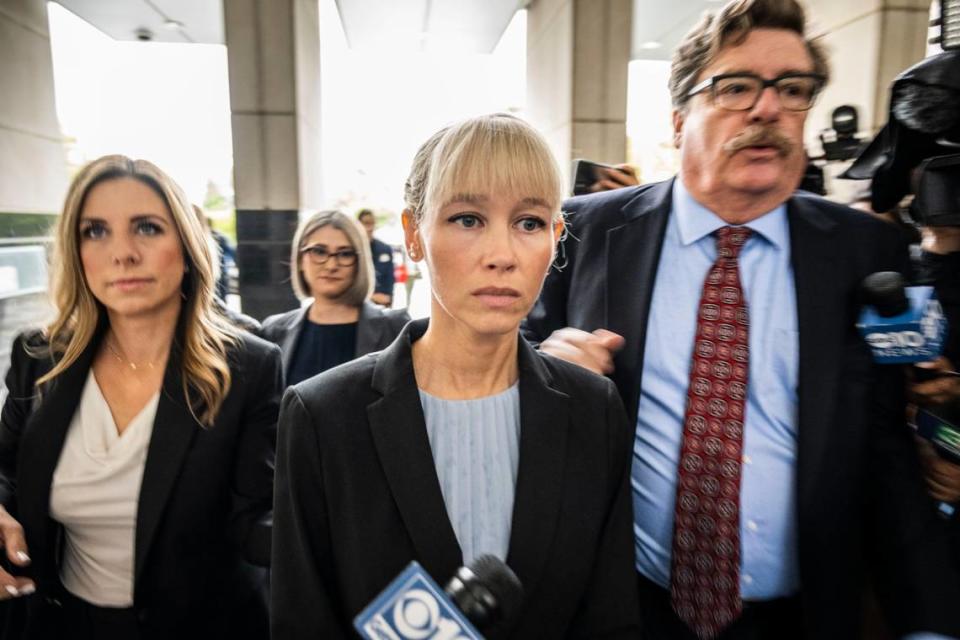 Sherri Papini arrives at court with her attorney William Portanova on Monday, Sept. 19, 2022, for her sentencing. Papini, the Redding-area woman who became a national sensation after she faked her own kidnapping in 2016 was sentenced by U.S. District Judge William B. Shubb to 18 months in prison for orchestrating the hoax.