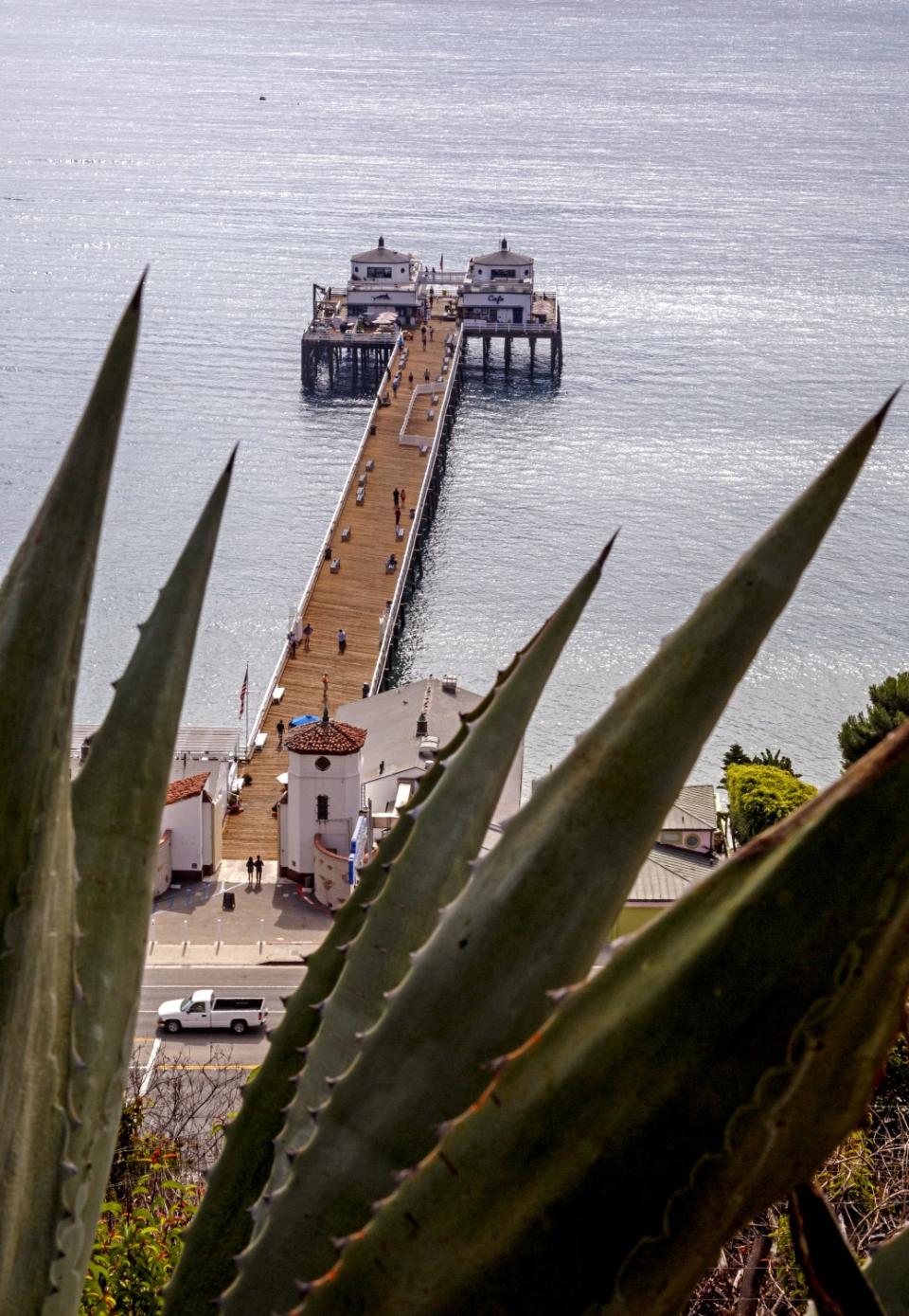 View of Malibu Pier from the Malibu hills.