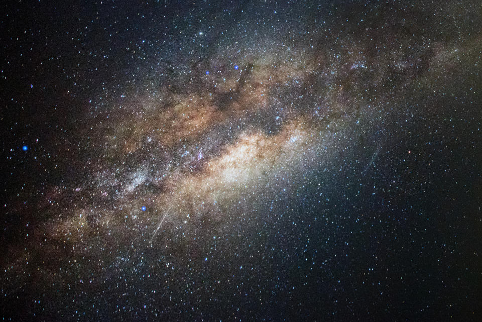 Milky way galaxy with Bright Stars and space dust