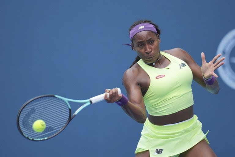 La estadounidense Coco Gauff, número 3 del mundo, en acción en Miami