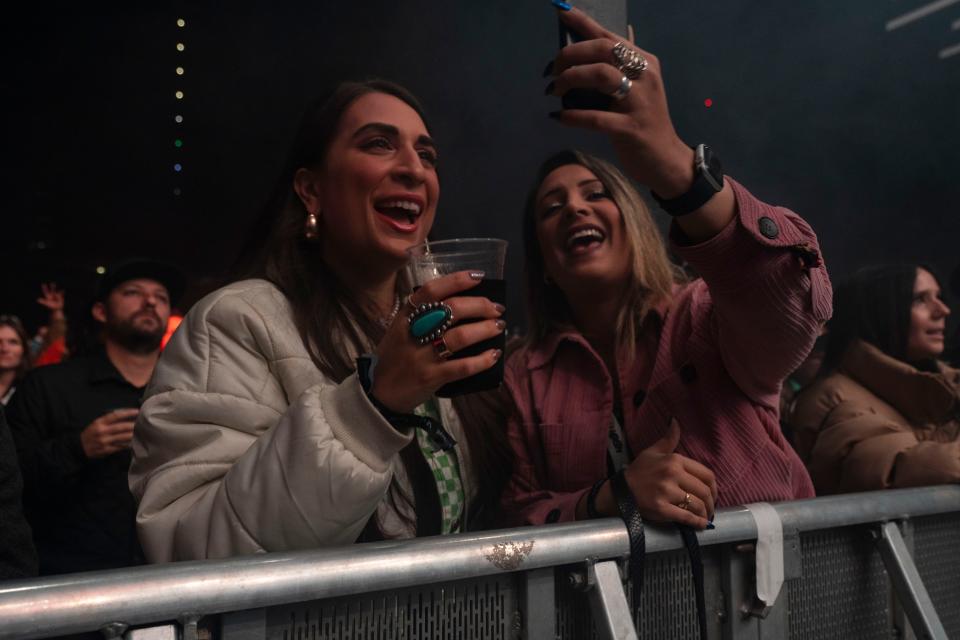 The crowd sings along to Soxxi’s set at the Moody Amphitheater on Saturday, March 18, 2023.