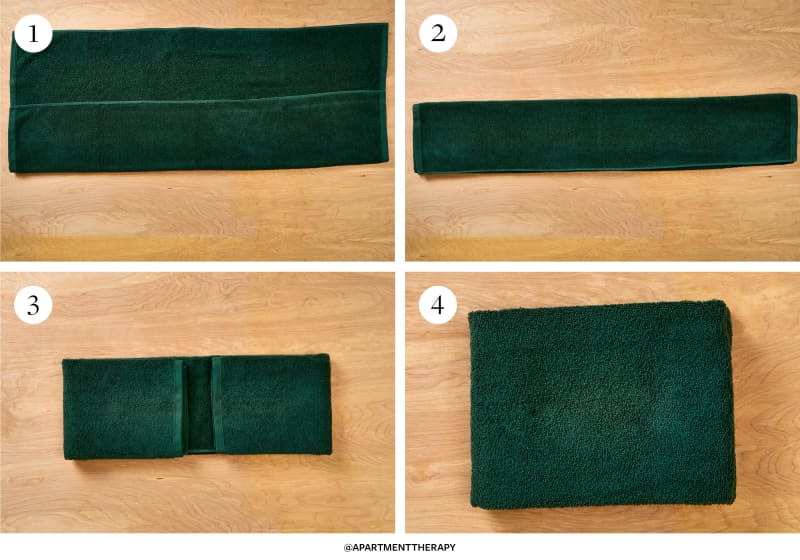 4 steps on how to fold a towel: hotel method