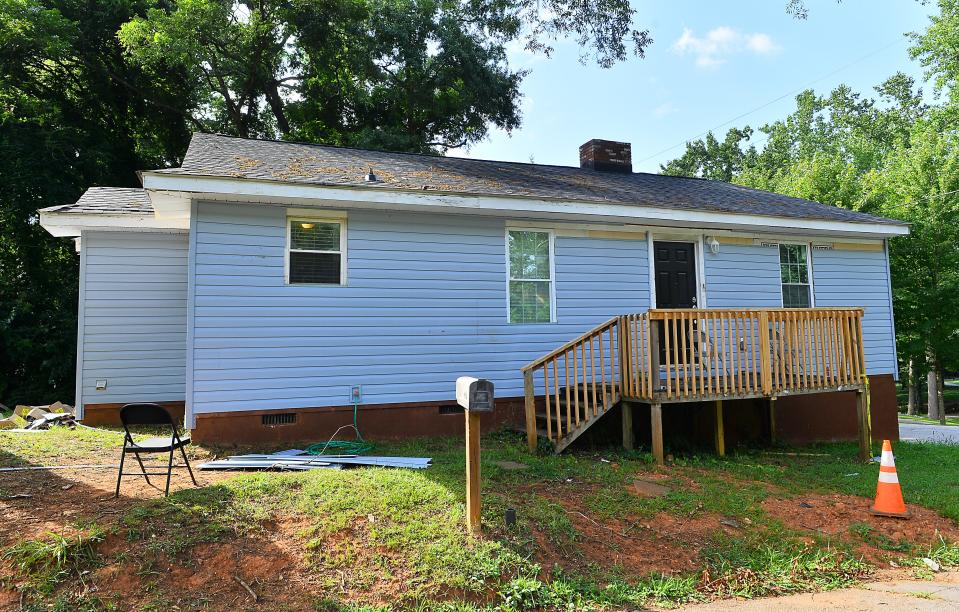 The home at 225 Amelia St. near Cleveland Park in Spartanburg was riddled with bullets during a standoff July 1, 2021. This is how the house looks today, with new siding.