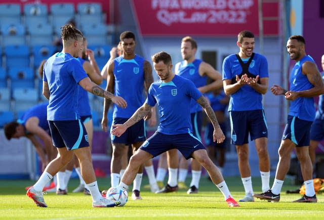 England during a training session